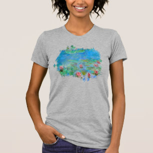 ** AR23 Monet Lily Pad Pond Pintando Camiseta Gris