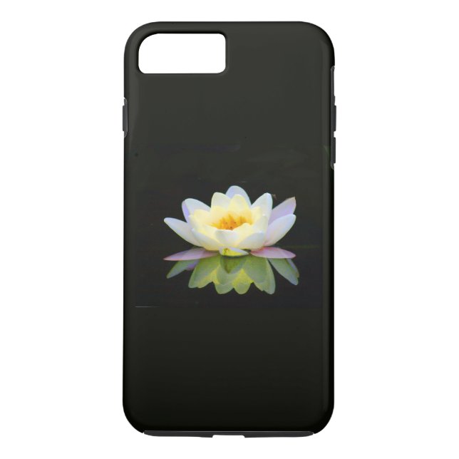 ARA ARTIST iPhone 7 funda - LOTUS BLANCO EN NEGRO (Reverso)