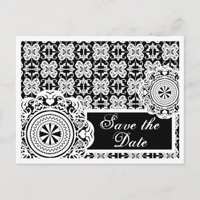 Arabesco de encaje blanco, tarjeta postal para gua (Anverso)