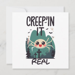 Araña de Halloween Kawaii juego de palabras
