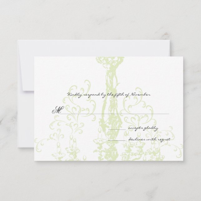 Araña de Luces Verde Antiguo Bodas Respuesta (Reverso)