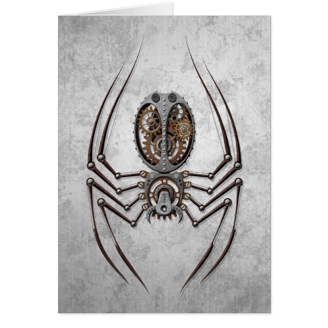 Araña de Steampunk en el acero áspero (Frente)