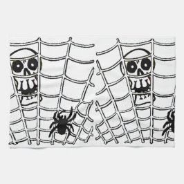 Araña en la web con toalla de cocina de Halloween