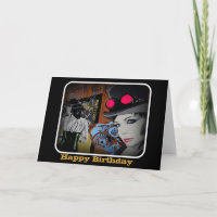 "Araña en tarjeta de cumpleaños del engranaje"