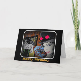 "Araña en tarjeta de cumpleaños del engranaje"