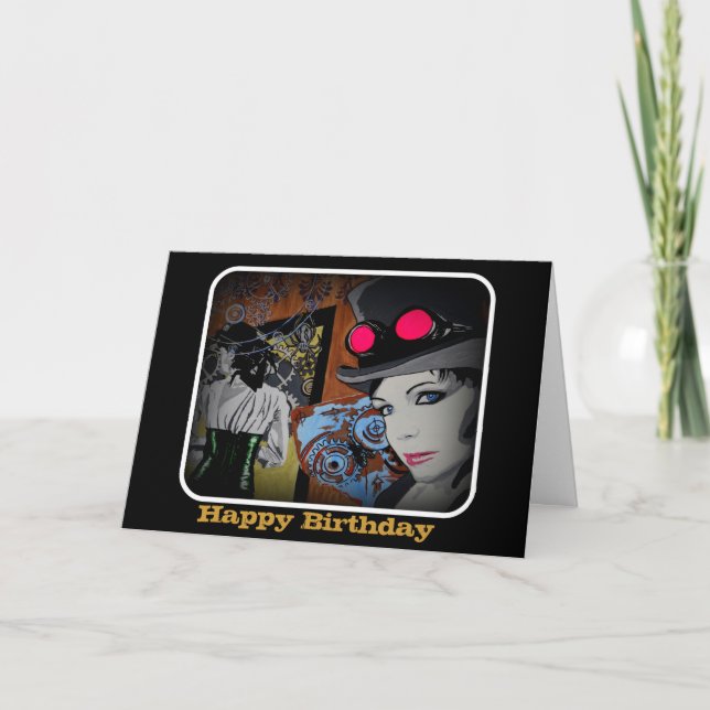 "Araña en tarjeta de cumpleaños del engranaje" (Anverso)
