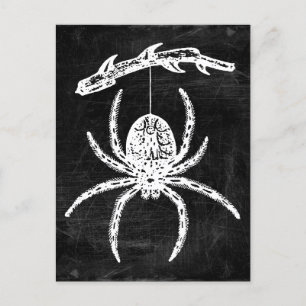 Araña gótica colgando de la postal de sucursal