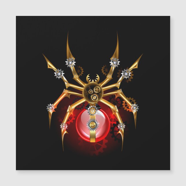 Araña steampunk sobre negro (Anverso)
