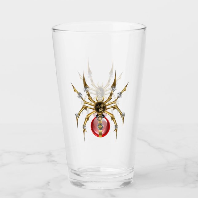 Araña steampunk sobre negro (Anverso)