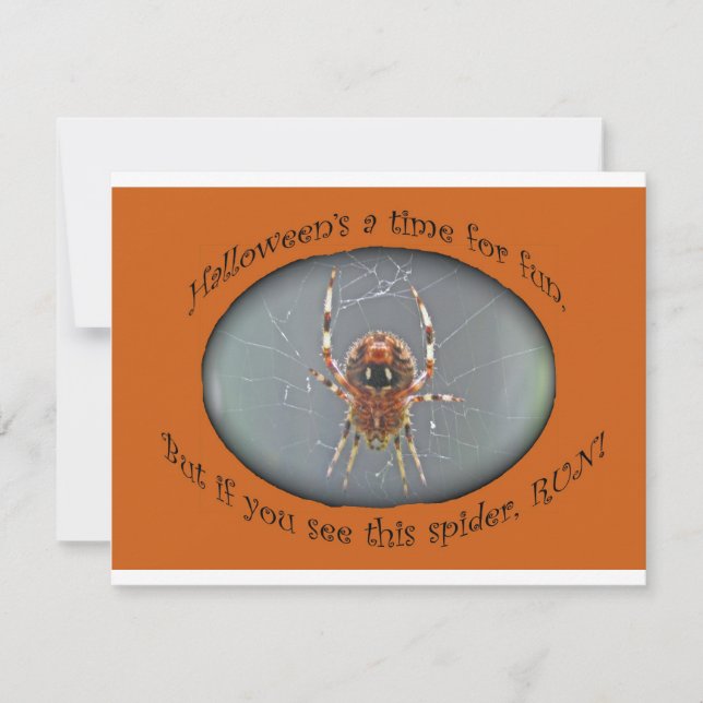 Araña tejedora Araneus Invitación de Halloween (Anverso)