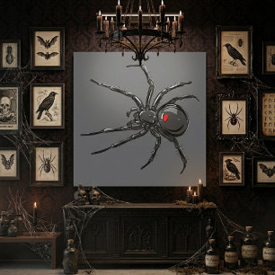 Araña Viuda Negra Dibujo Original Arte