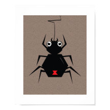 Araña Viuda Negra Minimalista | Impresión de Póste