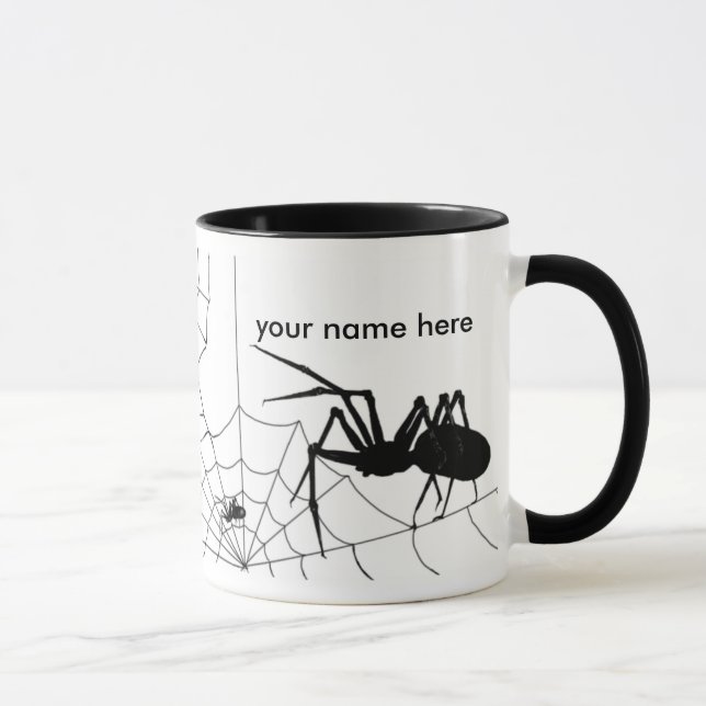 Araña y taza de la tela - el personalizar añade su (Derecha)