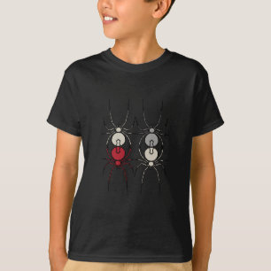 Arañas - Camiseta blanca ósea y gorda negra