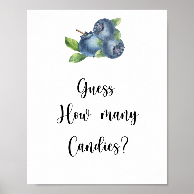 Arándano - adivina cuántos dulces Póster (Frente)