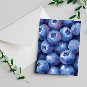 Arándanos Tarjeta Pintada con Acuarela de Frutas