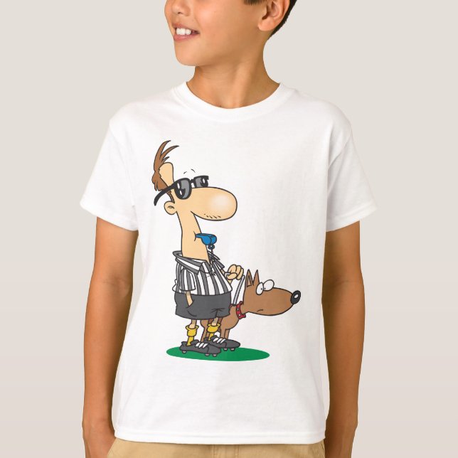 Árbitro ciego Soplando Una Camiseta Silbato (Anverso)