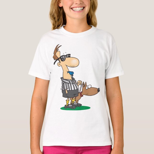 Árbitro ciego Soplando Una Camiseta Silbato (Anverso)