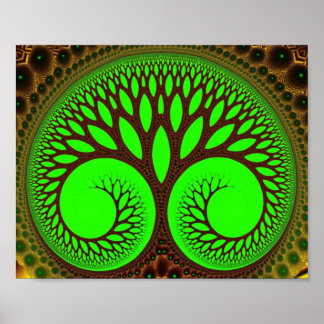 Árbol 2 Arte Fractal Verde