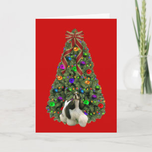 Árbol 2 de la tarjeta de Navidad de cocker spaniel