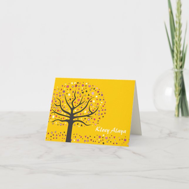 ÁRBOL ABSTRACTO DE LA VIDA Bat Mitzvah Invitación (Anverso)