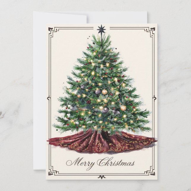 Árbol adornado por Feliz Navidad (Anverso)