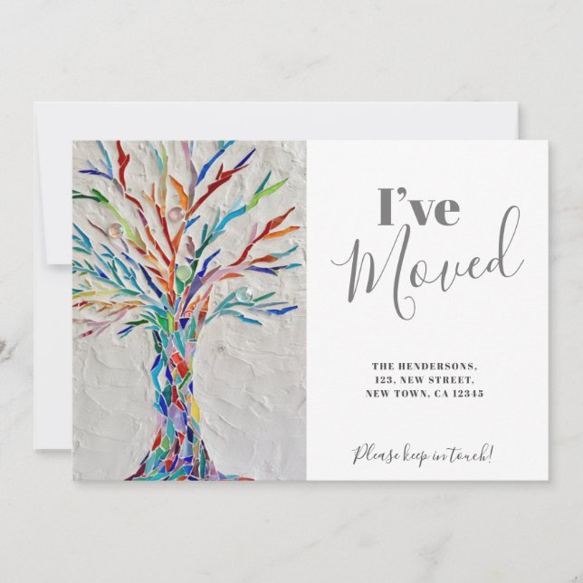 Árbol arcoiris que he movido tarjeta de Invitación (Anverso)