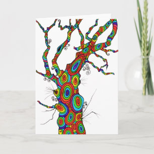 Árbol arcoiris - tarjeta de cumpleaños colorida