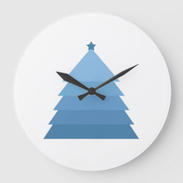Árbol azul de Navidad grande reloj