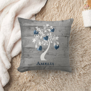 Árbol azul del Cojín decorativo personalizado de l