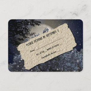 Árbol azul encantado RSVP de la noche