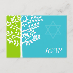 Árbol azul verde Verde azulado Bat Mitzvah RSVP