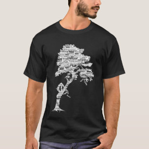Árbol blanco de Bodhi en la camisa oscura
