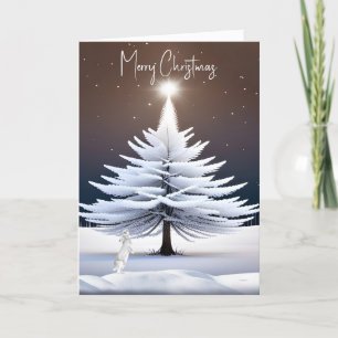Árbol blanco de Navidad con conejito