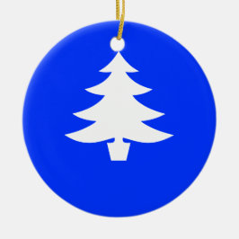 Árbol blanco del día de fiesta en el ornamento