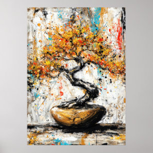 Árbol bonsái expresionista abstracto arte zen natu