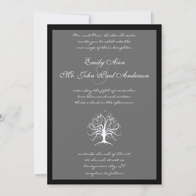Árbol caprichoso: Invitación a la boda de las fron (Anverso)