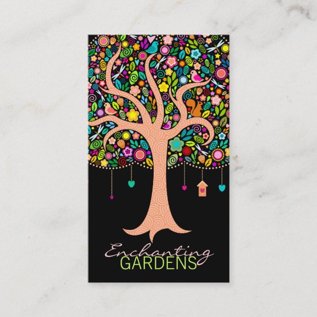 Árbol caprichoso - tarjetas de visita (verticales) (Anverso)