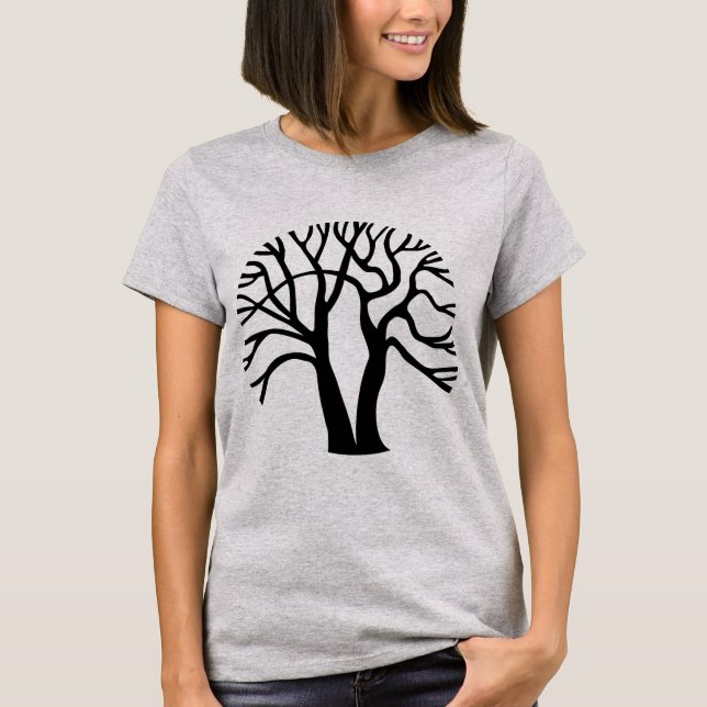 Árbol circular - camiseta negra (Anverso)