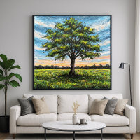 Árbol con broche - Estilo de arte de línea