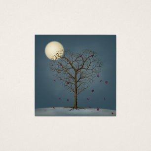 Árbol con forma de corazón melancólico bajo la lun