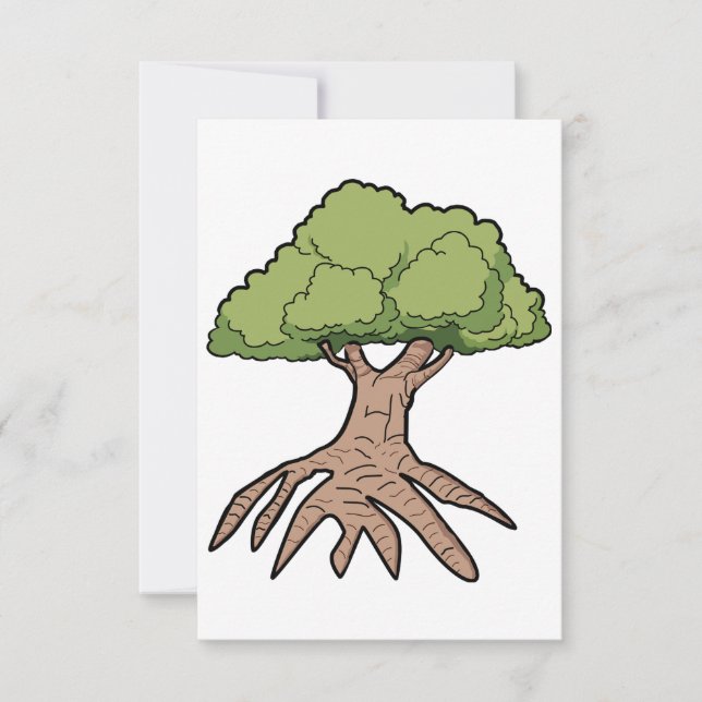 Árbol con invitaciones de raíces largas (Anverso)