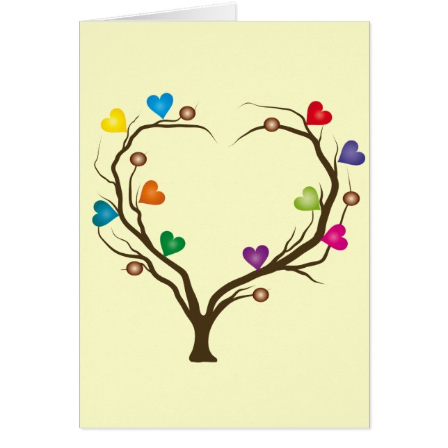 árbol con los corazones brillantes (Frente)