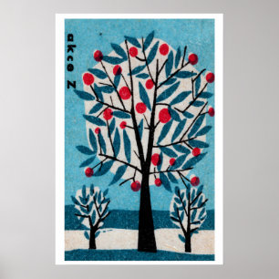 Árbol con Manzanas Rojas Impresión de Arte de Caja