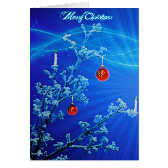 Árbol con ornamentos de nieve y Navidad (Frente)