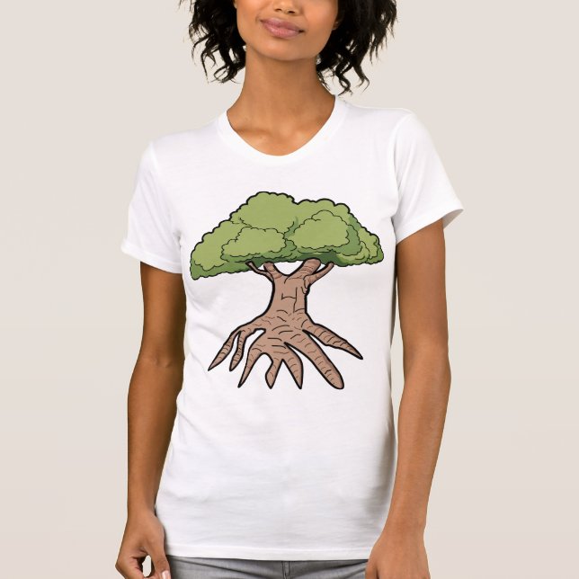 Árbol con raíces largas camiseta para mujeres (Anverso)
