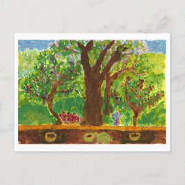 Árbol con regalos y postal de tortuga