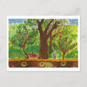 Árbol con regalos y postal de tortuga