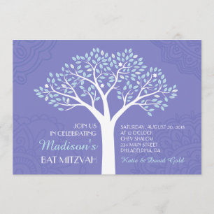 ÁRBOL CON STARS Bat Mitzvah Invitación
