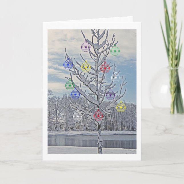 ÁRBOL CON TARJETA DE navidad/ROMÁNTICO/CUBIERTO DE (Anverso)
